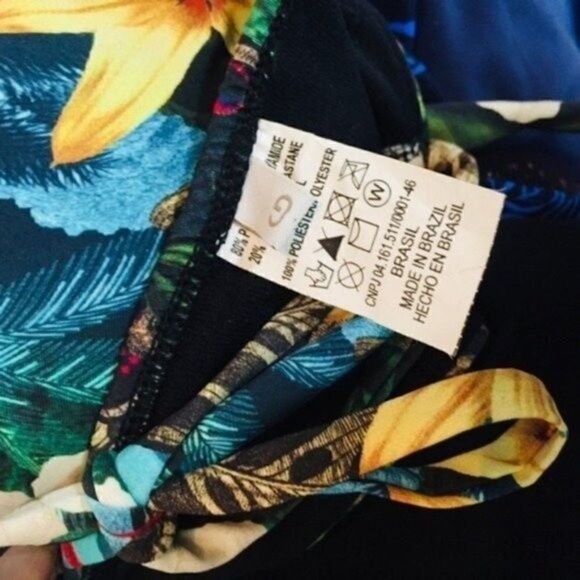 BrilHo Do Sol halter bikini halter floral cutout jungle floral print Large BoxA - Picture 5 of 6